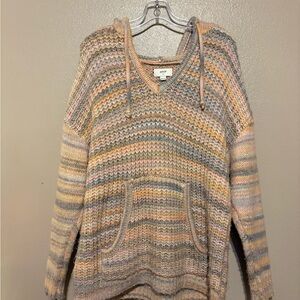 Aerie Pastel Striped V-Neck Sweater